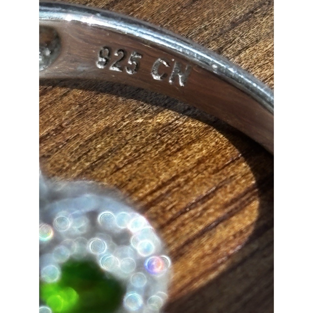 Green Chrome Diopside Sterling Silver Ring Triple Row Sz 9 - Picture 4 of 8